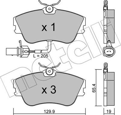 Metelli 22-0164-1 - Kit pastiglie freno, Freno a disco autozon.pro