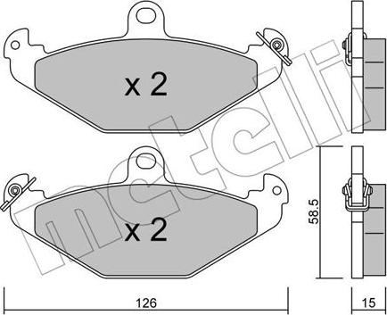 Metelli 22-0165-0 - Kit pastiglie freno, Freno a disco autozon.pro