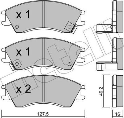 Metelli 22-0160-0 - Kit pastiglie freno, Freno a disco autozon.pro