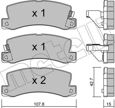 Metelli 22-0161-0 - Kit pastiglie freno, Freno a disco autozon.pro