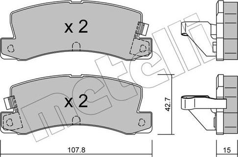 Metelli 22-0161-2 - Kit pastiglie freno, Freno a disco autozon.pro