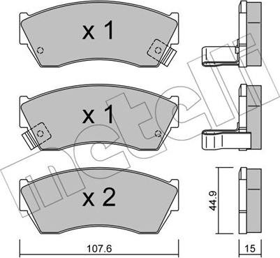 Metelli 22-0168-0 - Kit pastiglie freno, Freno a disco autozon.pro