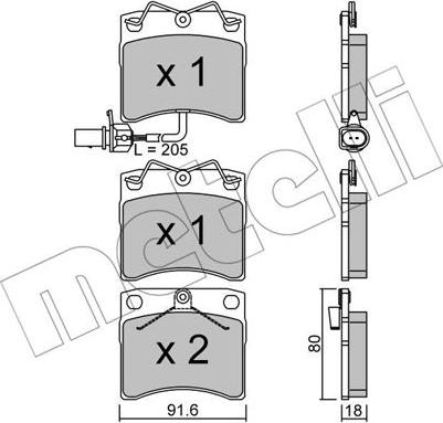 Metelli 22-0163-2 - Kit pastiglie freno, Freno a disco autozon.pro