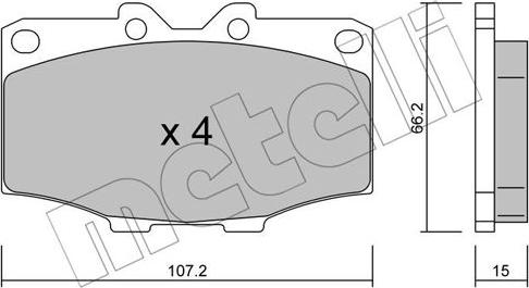 Metelli 22-0109-0 - Kit pastiglie freno, Freno a disco autozon.pro