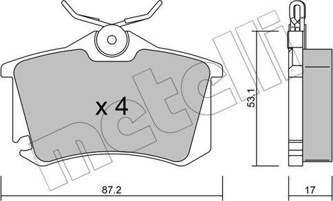 Metelli 22-0100-5 - Kit pastiglie freno, Freno a disco autozon.pro