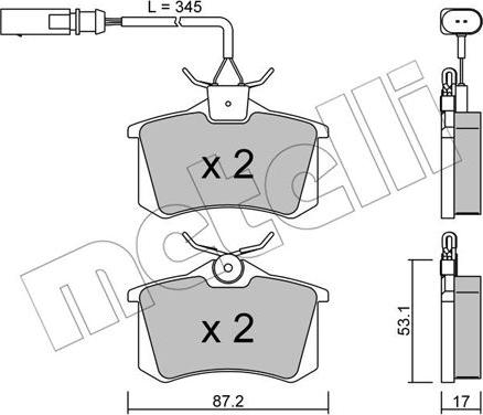 Metelli 22-0100-6 - Kit pastiglie freno, Freno a disco autozon.pro