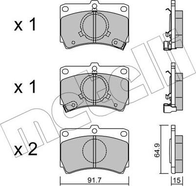 Metelli 22-0103-0 - Kit pastiglie freno, Freno a disco autozon.pro