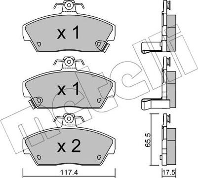 Metelli 22-0119-0 - Kit pastiglie freno, Freno a disco autozon.pro