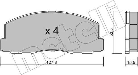 Metelli 22-0114-0 - Kit pastiglie freno, Freno a disco autozon.pro