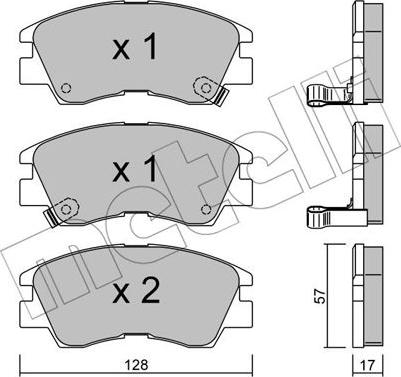 Metelli 22-0115-0 - Kit pastiglie freno, Freno a disco autozon.pro