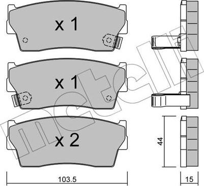 Metelli 22-0116-0 - Kit pastiglie freno, Freno a disco autozon.pro