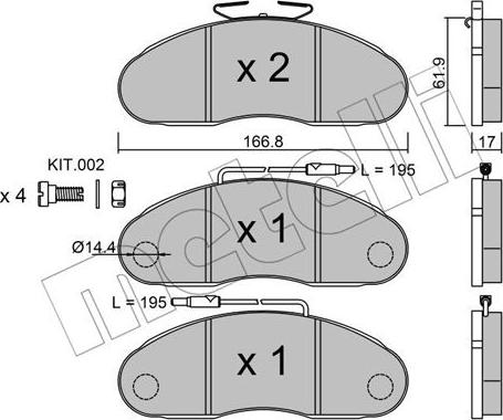 Metelli 22-0111-0 - Kit pastiglie freno, Freno a disco autozon.pro