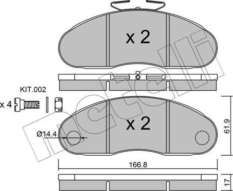 Metelli 22-0111-1 - Kit pastiglie freno, Freno a disco autozon.pro