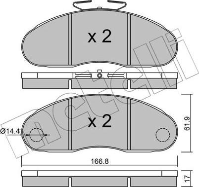 Metelli 22-0111-2 - Kit pastiglie freno, Freno a disco autozon.pro