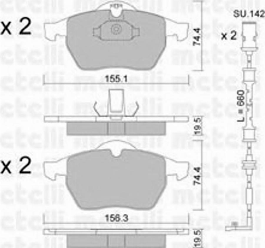 Metelli 22-0118-3K - Kit pastiglie freno, Freno a disco autozon.pro