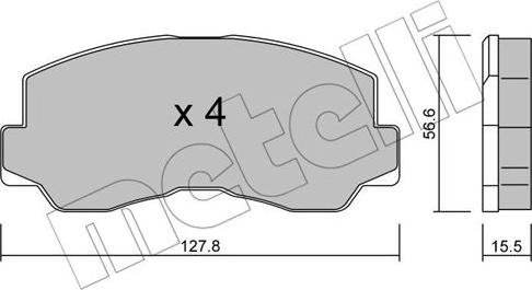 Metelli 22-0112-0 - Kit pastiglie freno, Freno a disco autozon.pro