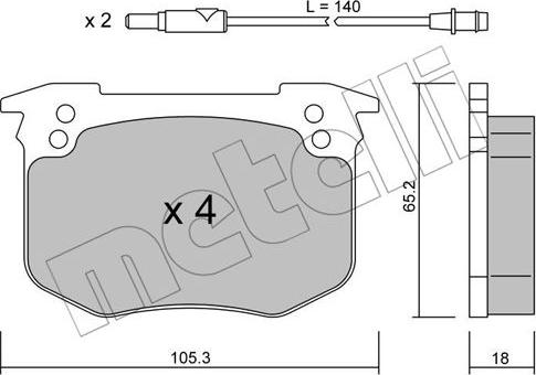 Metelli 22-0189-0 - Kit pastiglie freno, Freno a disco autozon.pro