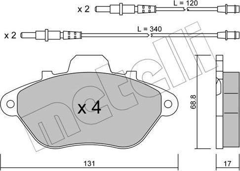 Metelli 22-0185-0 - Kit pastiglie freno, Freno a disco autozon.pro