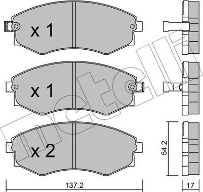 Metelli 22-0188-0 - Kit pastiglie freno, Freno a disco autozon.pro