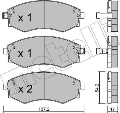 Metelli 22-0188-1 - Kit pastiglie freno, Freno a disco autozon.pro