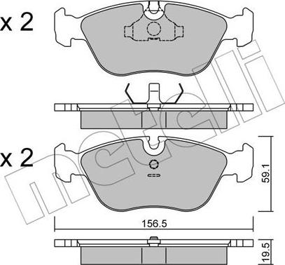 Metelli 22-0182-0 - Kit pastiglie freno, Freno a disco autozon.pro