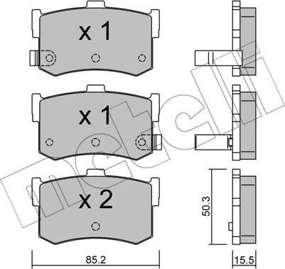 Metelli 22-0187-0 - Kit pastiglie freno, Freno a disco autozon.pro