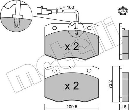 Metelli 22-0139-1 - Kit pastiglie freno, Freno a disco autozon.pro