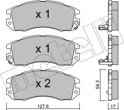 Metelli 22-0135-0 - Kit pastiglie freno, Freno a disco autozon.pro