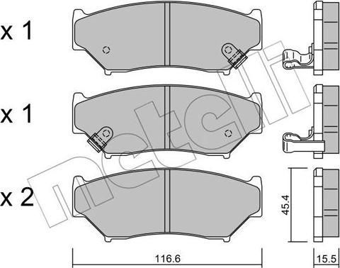 Metelli 22-0136-0 - Kit pastiglie freno, Freno a disco autozon.pro