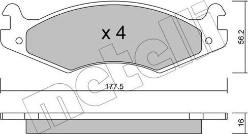 Metelli 22-0133-0 - Kit pastiglie freno, Freno a disco autozon.pro