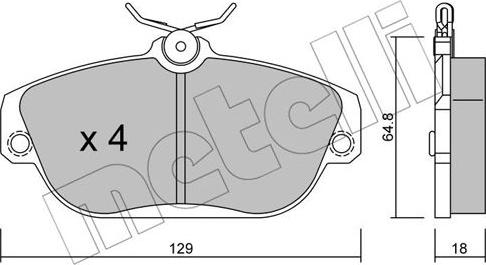 Metelli 22-0132-0 - Kit pastiglie freno, Freno a disco autozon.pro