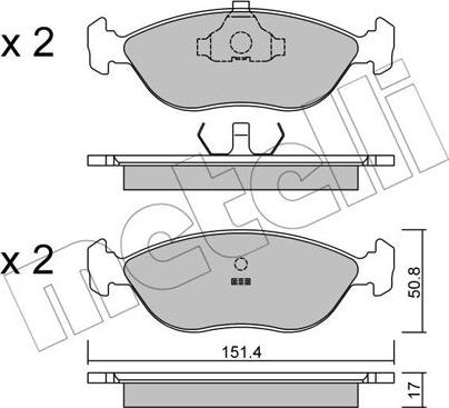 Metelli 22-0126-0 - Kit pastiglie freno, Freno a disco autozon.pro