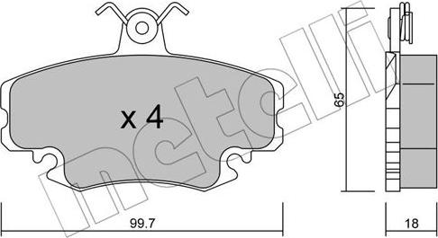 Metelli 22-0120-0 - Kit pastiglie freno, Freno a disco autozon.pro