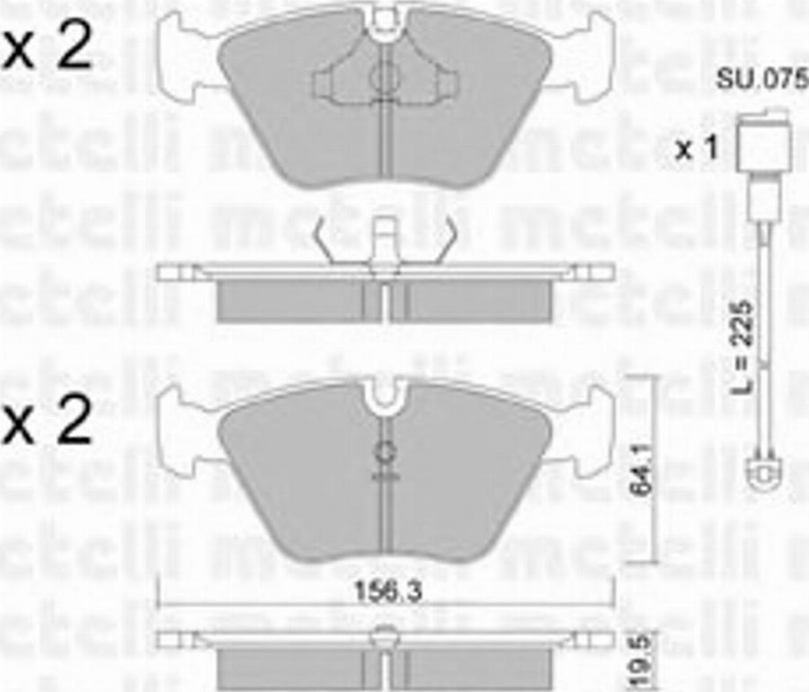 Metelli 22-0122-0K - Kit pastiglie freno, Freno a disco autozon.pro