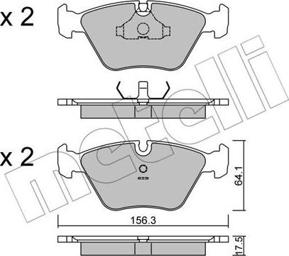 Metelli 22-0122-1 - Kit pastiglie freno, Freno a disco autozon.pro