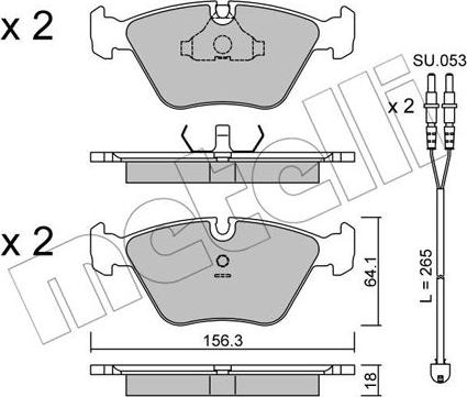 Metelli 22-0122-2K - Kit pastiglie freno, Freno a disco autozon.pro