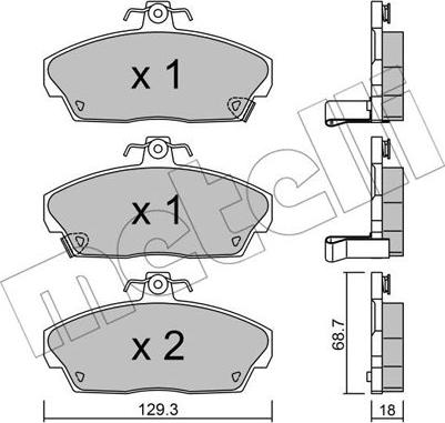 Metelli 22-0174-0 - Kit pastiglie freno, Freno a disco autozon.pro