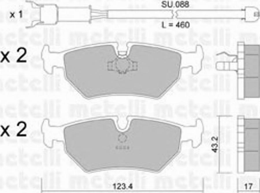 Metelli 2201780K - Kit pastiglie freno, Freno a disco autozon.pro