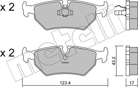 Metelli 22-0178-0 - Kit pastiglie freno, Freno a disco autozon.pro