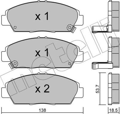 Metelli 22-0172-0 - Kit pastiglie freno, Freno a disco autozon.pro