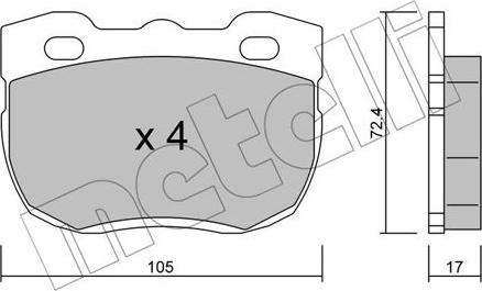 Metelli 22-0177-1 - Kit pastiglie freno, Freno a disco autozon.pro