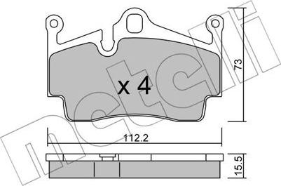 Metelli 22-0894-0 - Kit pastiglie freno, Freno a disco autozon.pro