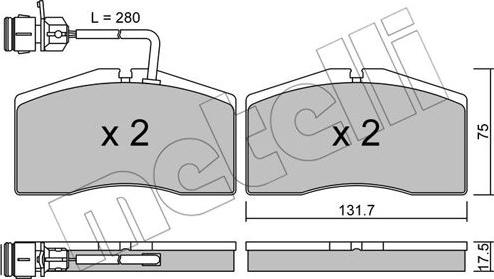 Metelli 22-0890-1 - Kit pastiglie freno, Freno a disco autozon.pro