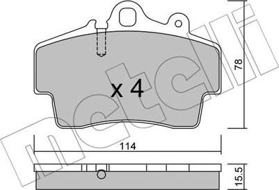 Metelli 22-0891-0 - Kit pastiglie freno, Freno a disco autozon.pro