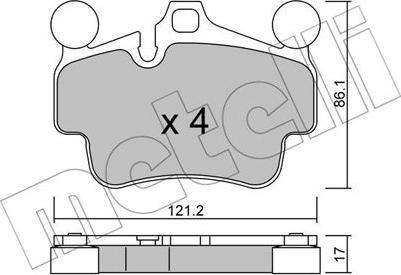 Metelli 22-0892-0 - Kit pastiglie freno, Freno a disco autozon.pro