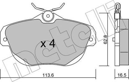 Metelli 22-0856-0 - Kit pastiglie freno, Freno a disco autozon.pro