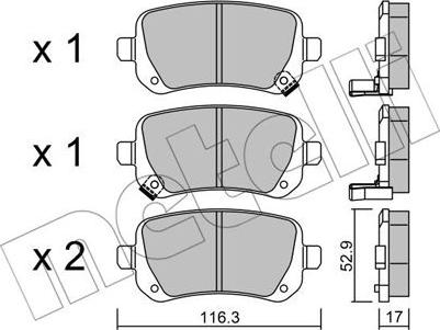 Metelli 22-0864-0 - Kit pastiglie freno, Freno a disco autozon.pro