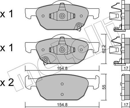 Metelli 22-0866-0 - Kit pastiglie freno, Freno a disco autozon.pro