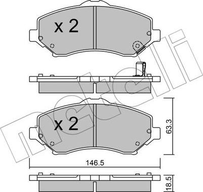 Metelli 22-0862-1 - Kit pastiglie freno, Freno a disco autozon.pro