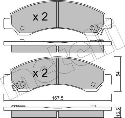 Metelli 22-0888-0 - Kit pastiglie freno, Freno a disco autozon.pro